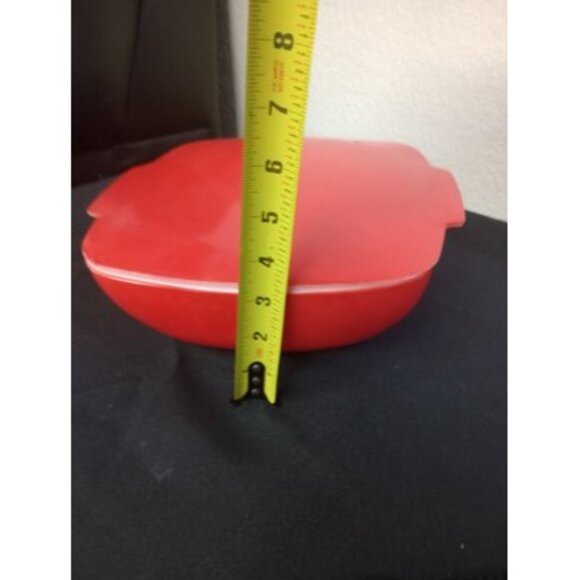 Vintage Pyrex Square Red Hostess Covered Casserole Dish With Lid - Picture 9 of 11